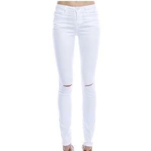 Mono B white jeans slit knees